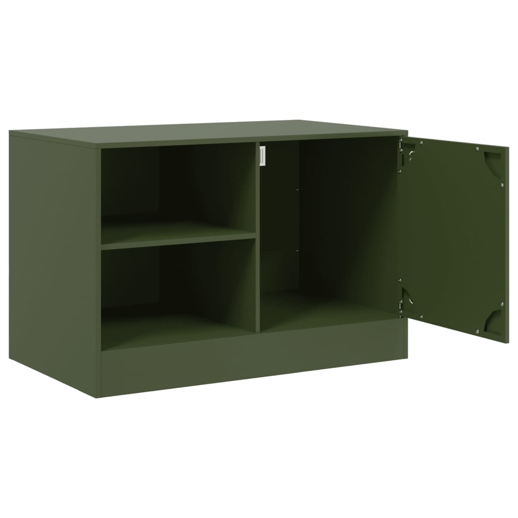 2 Piece TV Cabinet Set Olive Green 67x39x44 cm Steel