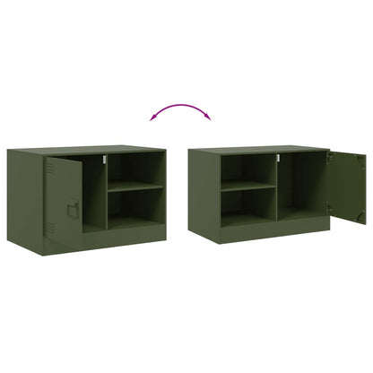 2 Piece TV Cabinet Set Olive Green 67x39x44 cm Steel