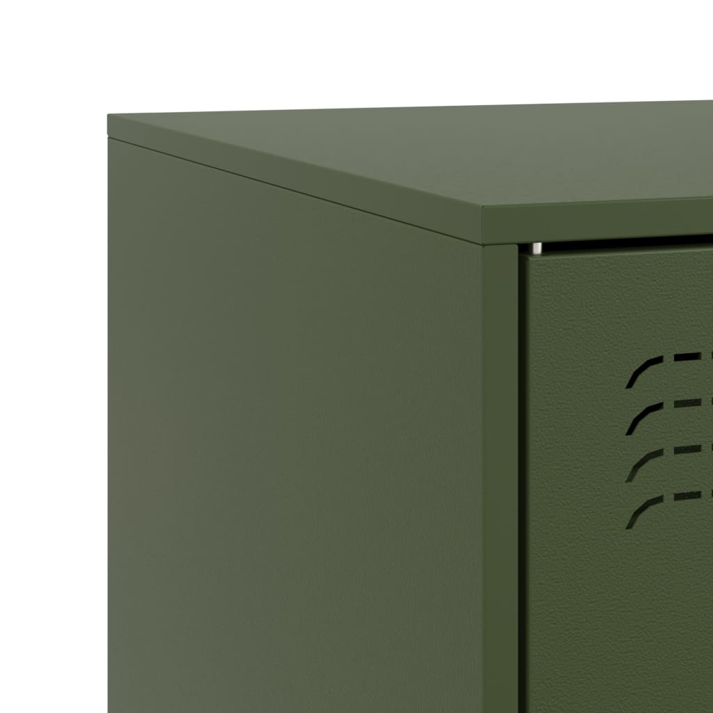 2 Piece TV Cabinet Set Olive Green 67x39x44 cm Steel
