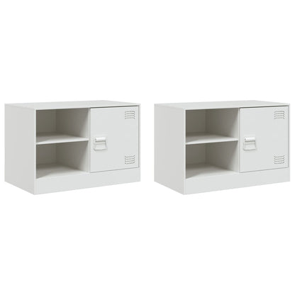 2 Piece TV Cabinet Set White 67x39x44 cm Steel