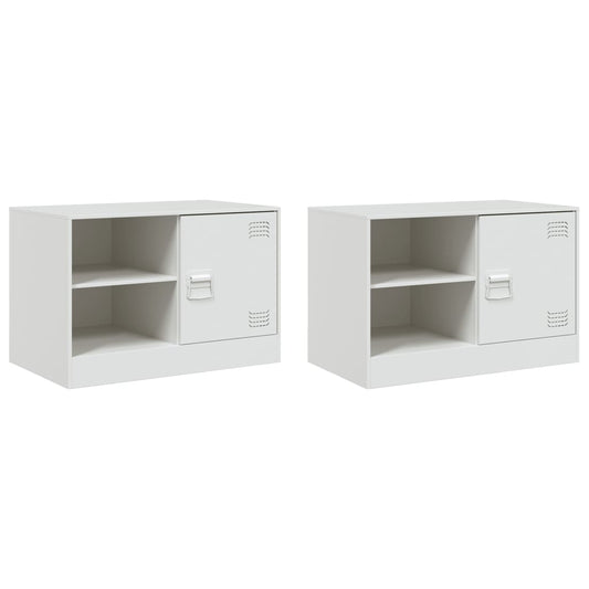 2 Piece TV Cabinet Set White 67x39x44 cm Steel