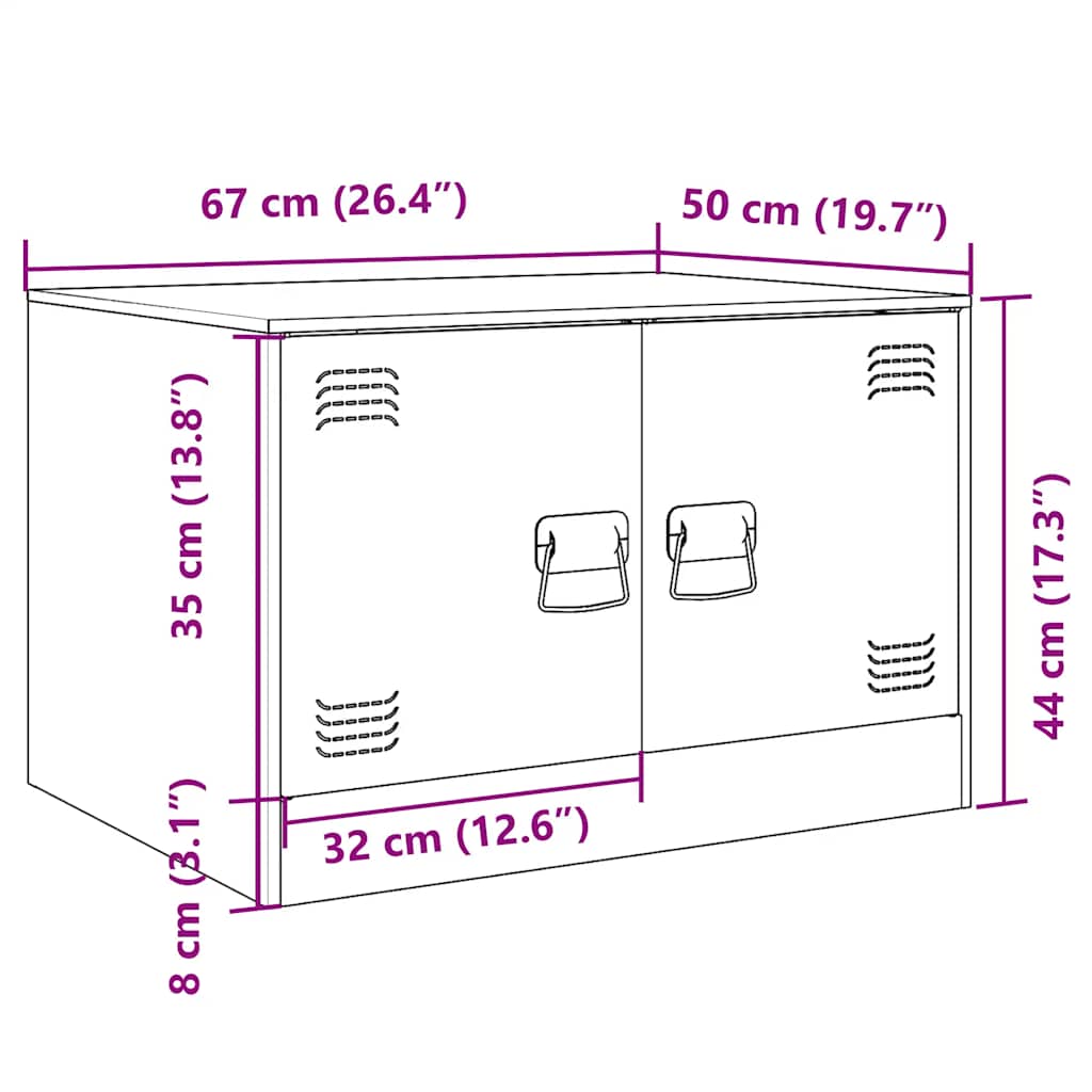 Coffee Table Pink 67x50x44 cm Steel