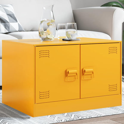 Coffee Table Mustard Yellow 67x50x44 cm Steel