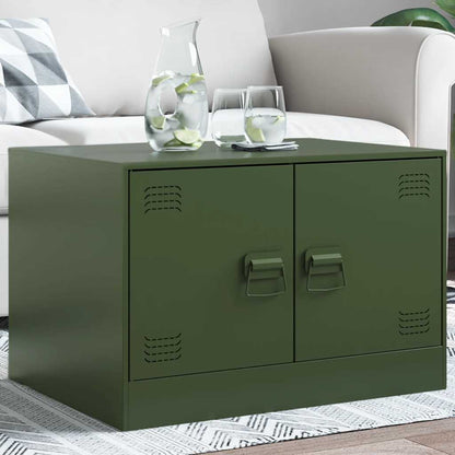 Coffee Table Olive Green 67x50x44 cm Steel