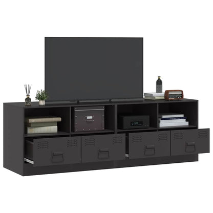 2 Piece TV Cabinet Set Black 67x39x44 cm Steel