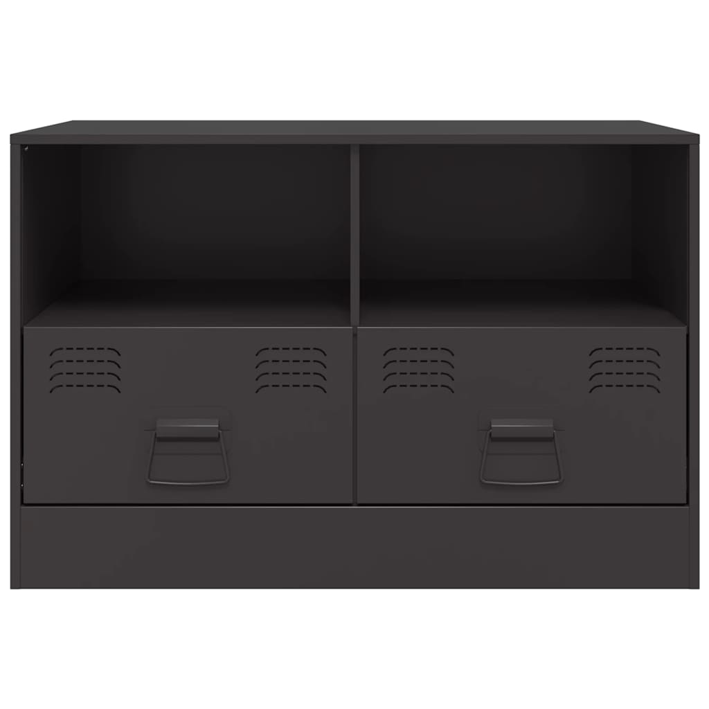 2 Piece TV Cabinet Set Black 67x39x44 cm Steel