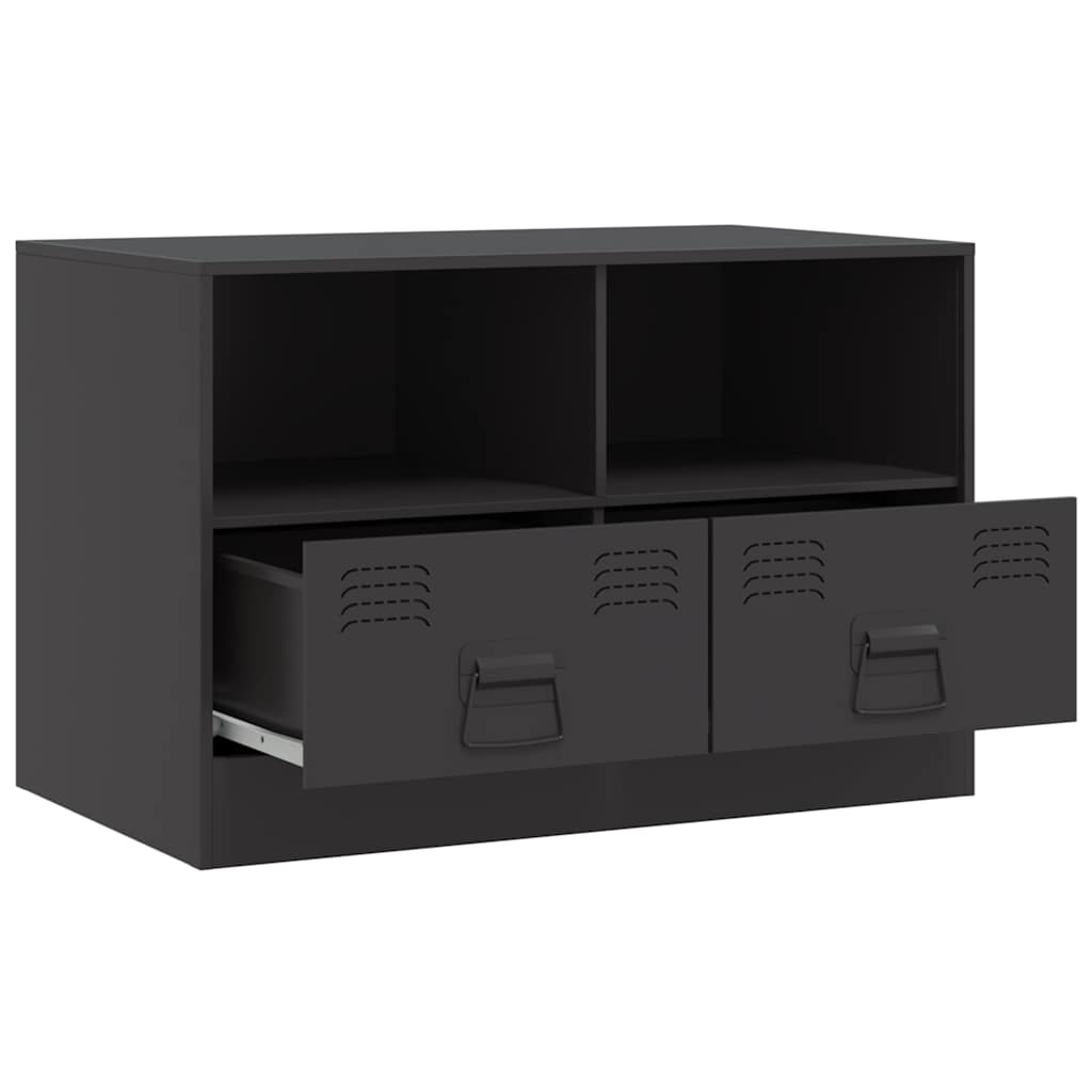 2 Piece TV Cabinet Set Black 67x39x44 cm Steel