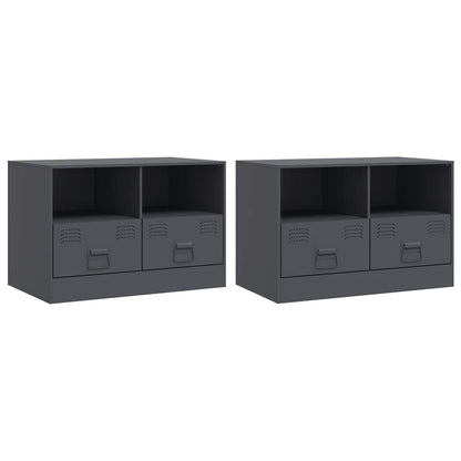 2 Piece TV Cabinet Set Anthracite 67x39x44 cm Steel