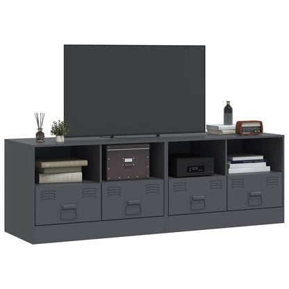 2 Piece TV Cabinet Set Anthracite 67x39x44 cm Steel