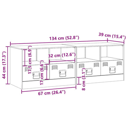 2 Piece TV Cabinet Set Mustard Yellow 67x39x44 cm Steel