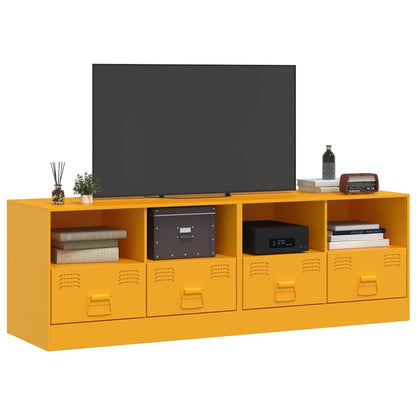2 Piece TV Cabinet Set Mustard Yellow 67x39x44 cm Steel