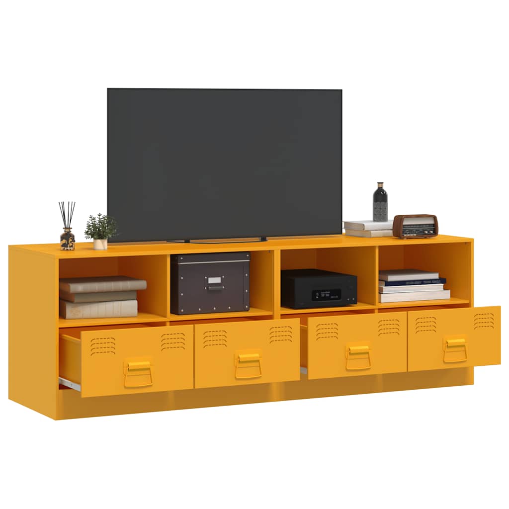 2 Piece TV Cabinet Set Mustard Yellow 67x39x44 cm Steel