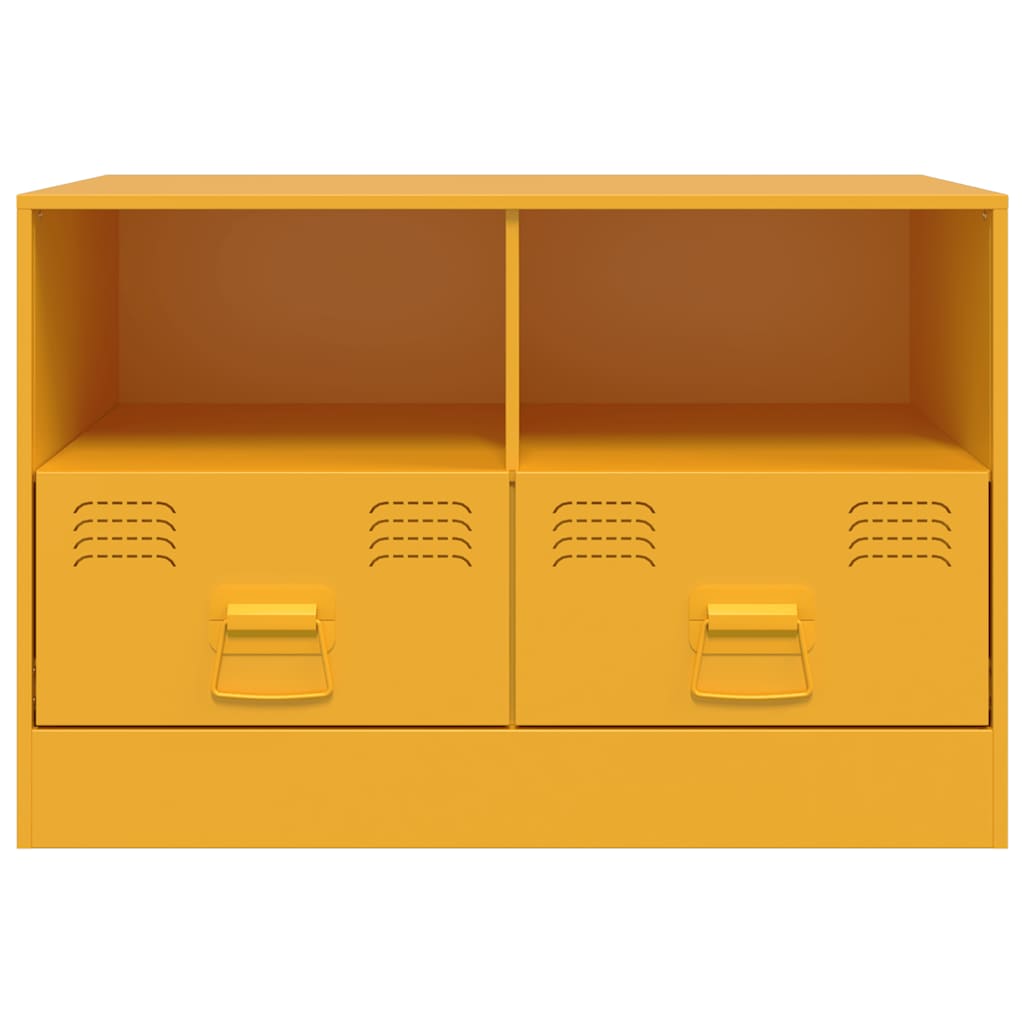 2 Piece TV Cabinet Set Mustard Yellow 67x39x44 cm Steel