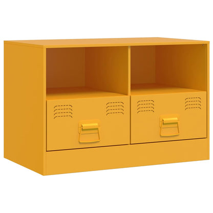 2 Piece TV Cabinet Set Mustard Yellow 67x39x44 cm Steel