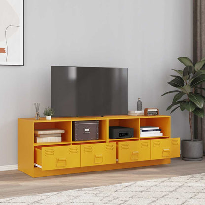 2 Piece TV Cabinet Set Mustard Yellow 67x39x44 cm Steel