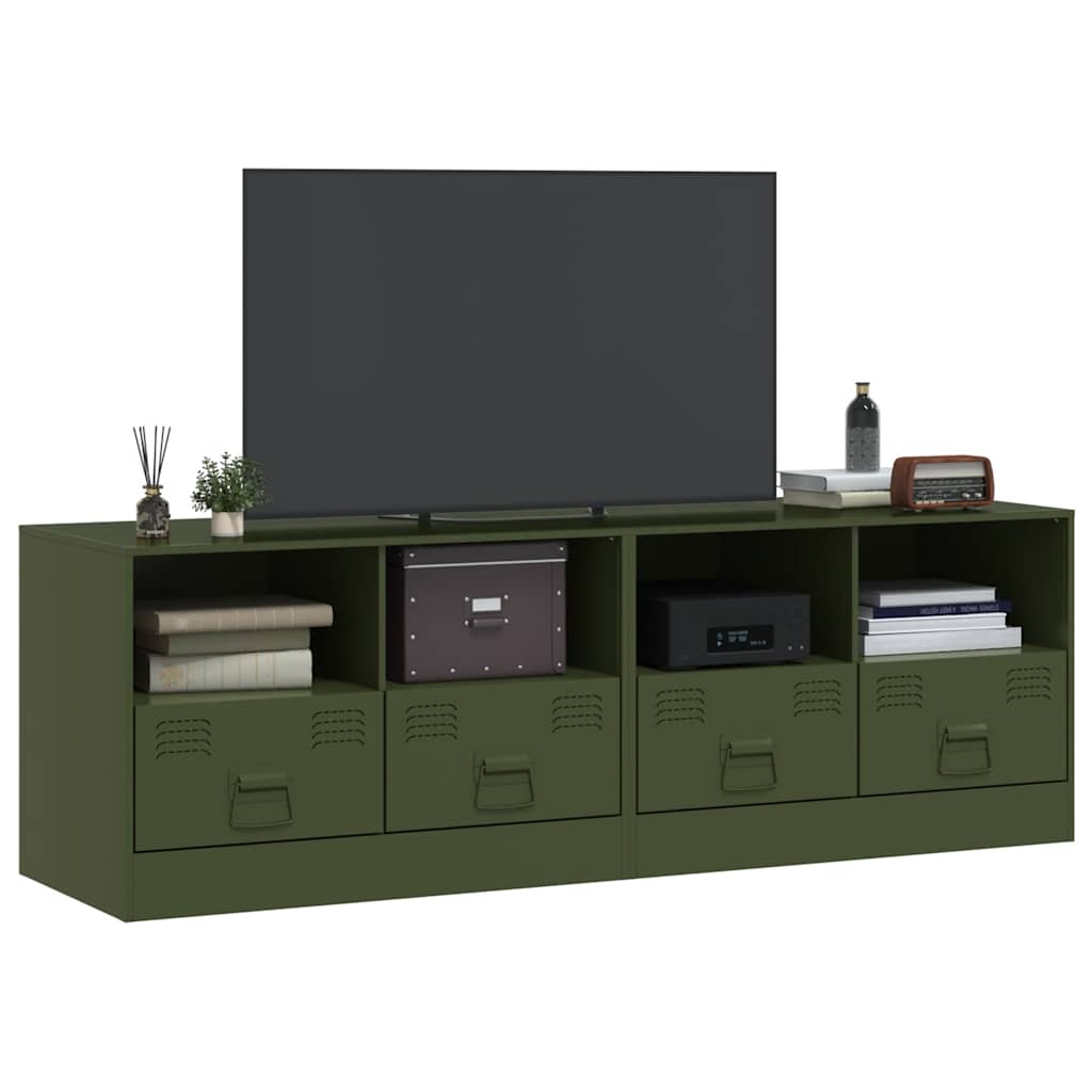 2 Piece TV Cabinet Set Olive Green 67x39x44 cm Steel
