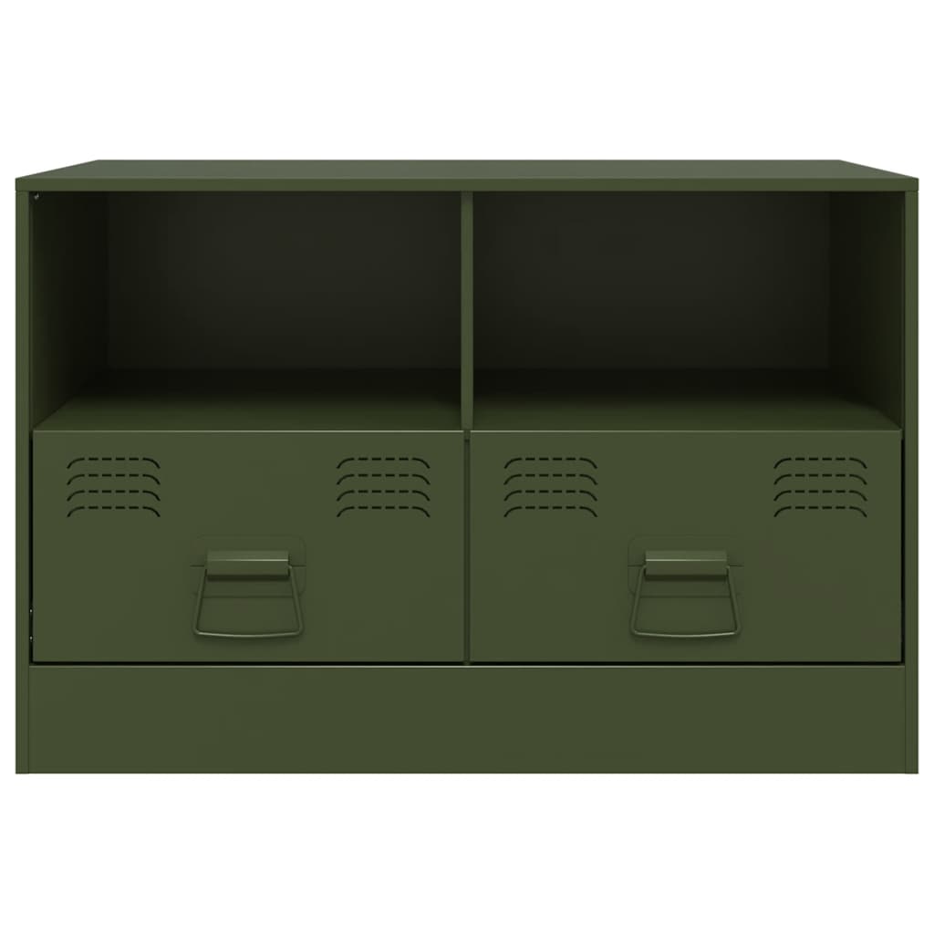 2 Piece TV Cabinet Set Olive Green 67x39x44 cm Steel
