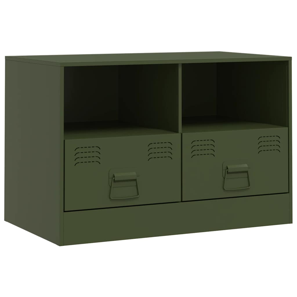 2 Piece TV Cabinet Set Olive Green 67x39x44 cm Steel