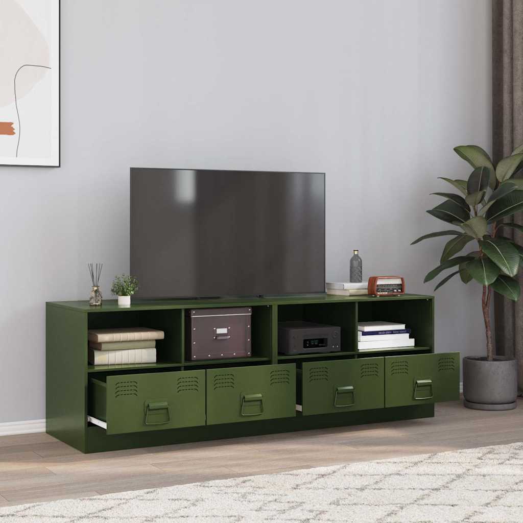 2 Piece TV Cabinet Set Olive Green 67x39x44 cm Steel