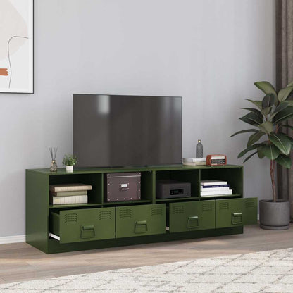 2 Piece TV Cabinet Set Olive Green 67x39x44 cm Steel