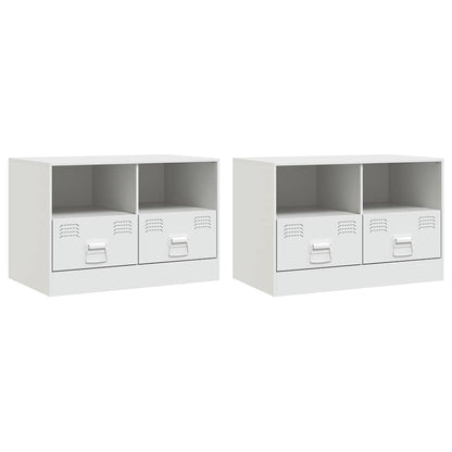 2 Piece TV Cabinet Set White 67x39x44 cm Steel