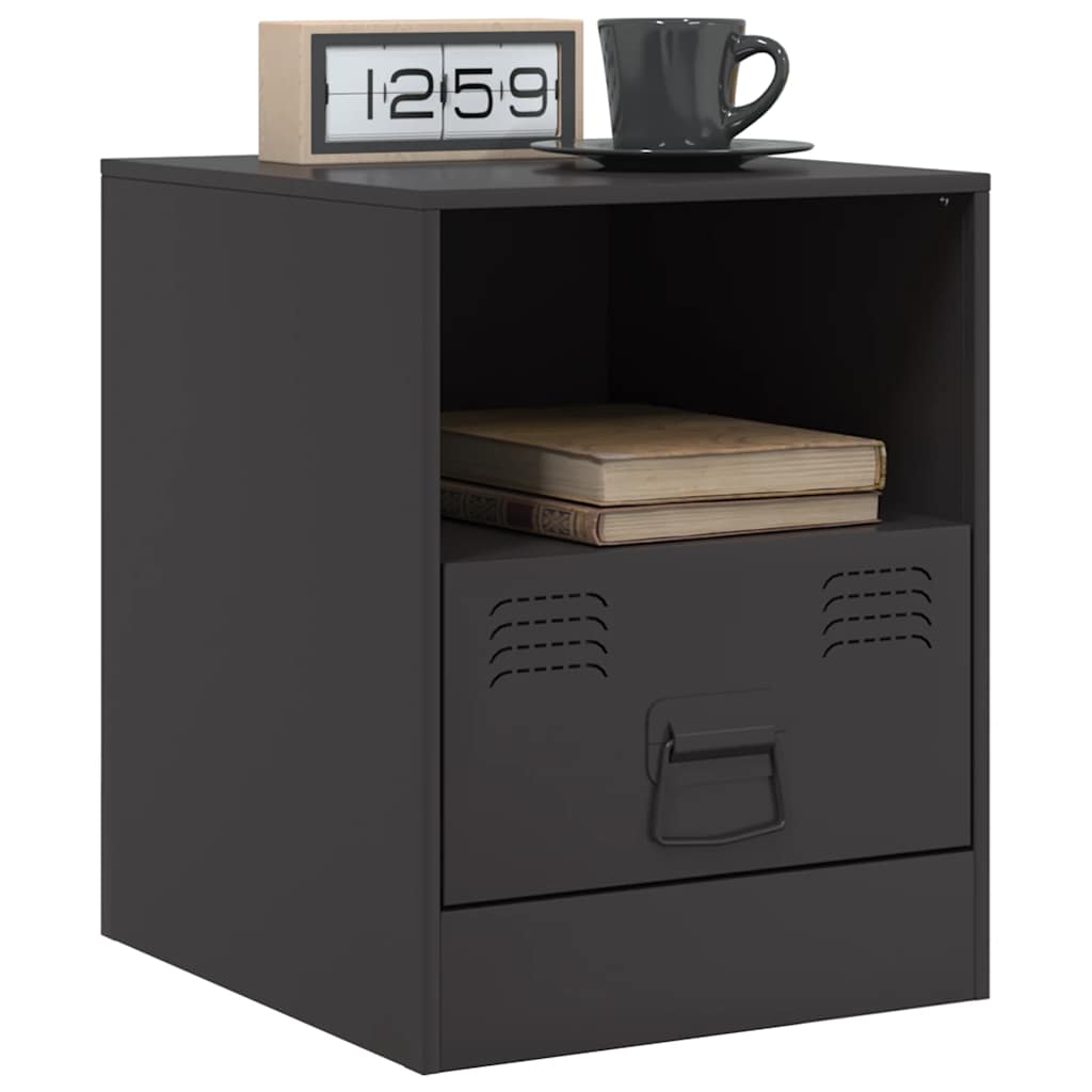 Bedside Cabinet | Set of 2 | Black | Cold-rolled steel | Medium