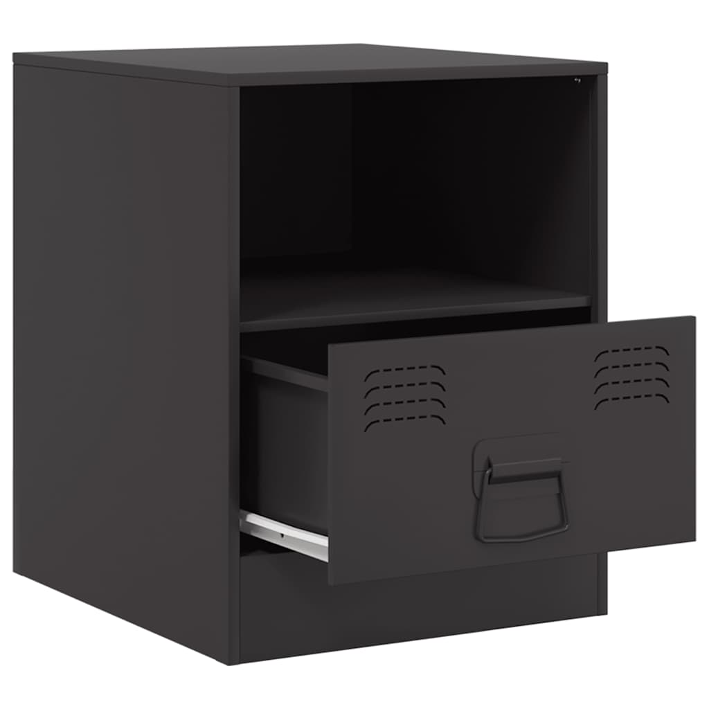 Bedside Cabinet | Set of 2 | Black | Cold-rolled steel | Medium