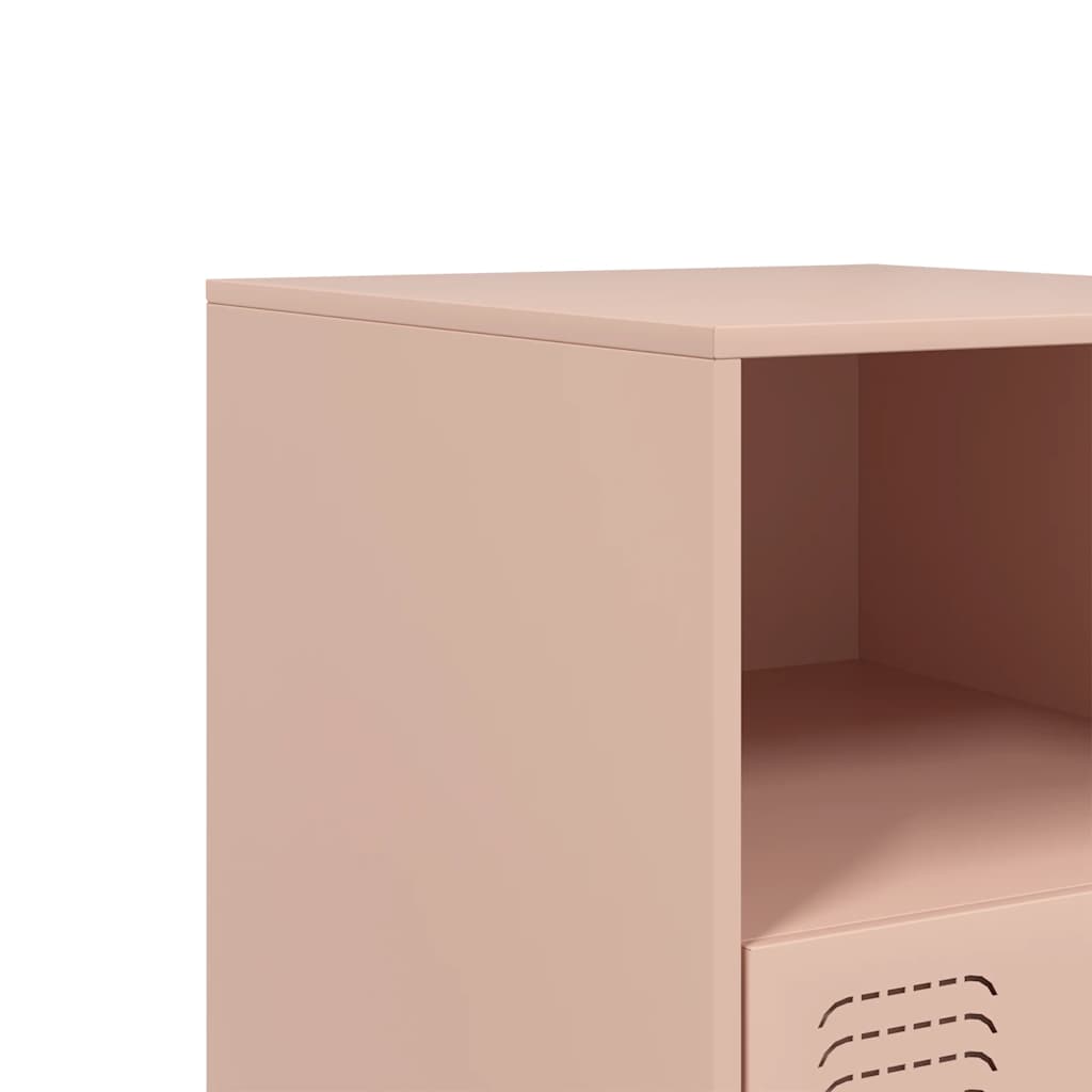 Bedside Cabinet | Set of 2 | Pink | Cold-rolled steel | 34.5 x 39 x 44 cm