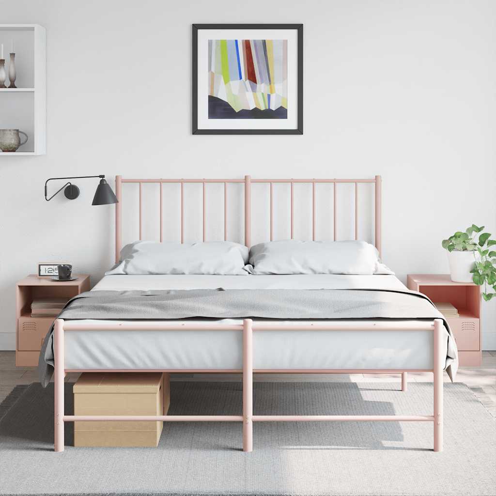 Bedside Cabinet | Set of 2 | Pink | Cold-rolled steel | 34.5 x 39 x 44 cm
