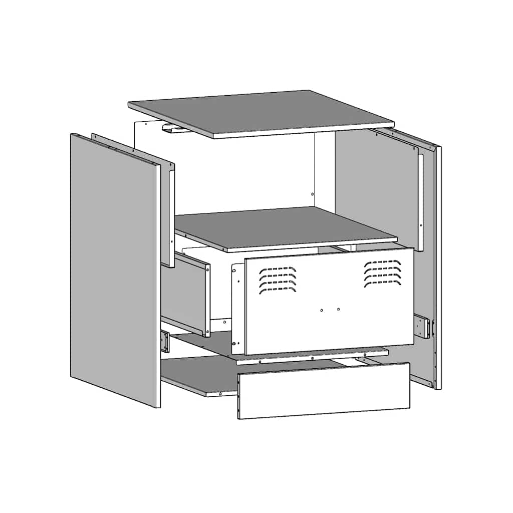 Bedside Cabinets 2 pcs Anthracite 34,5x39x44 cm Steel