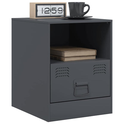 Bedside Cabinets 2 pcs Anthracite 34,5x39x44 cm Steel