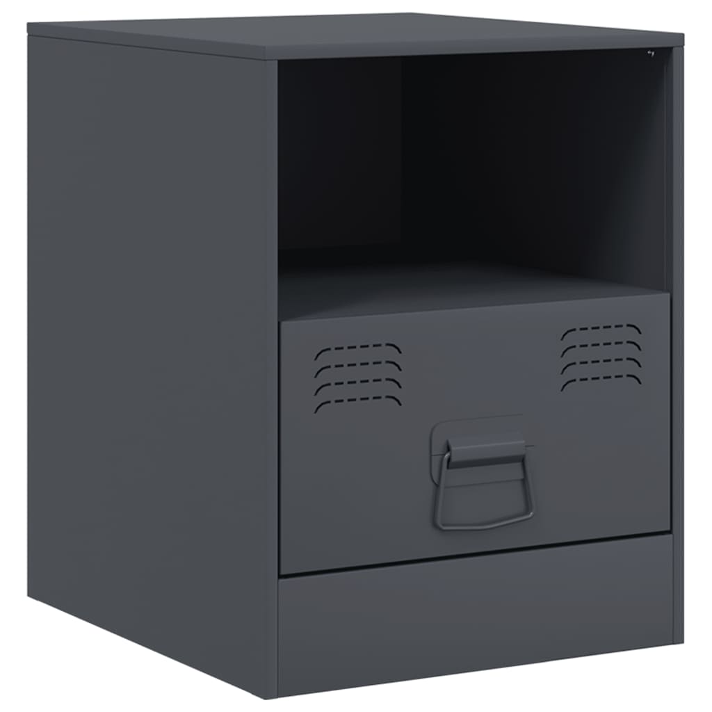 Bedside Cabinets 2 pcs Anthracite 34,5x39x44 cm Steel