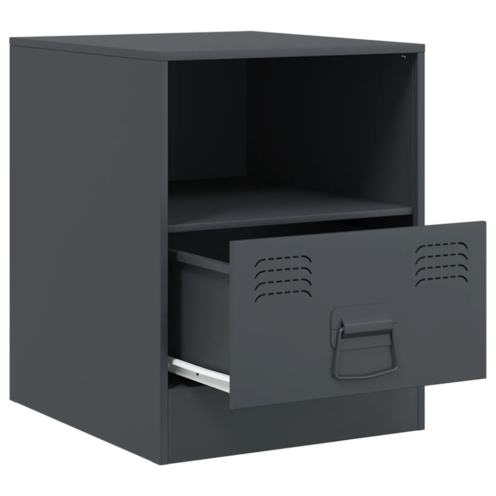 Bedside Cabinets 2 pcs Anthracite 34,5x39x44 cm Steel