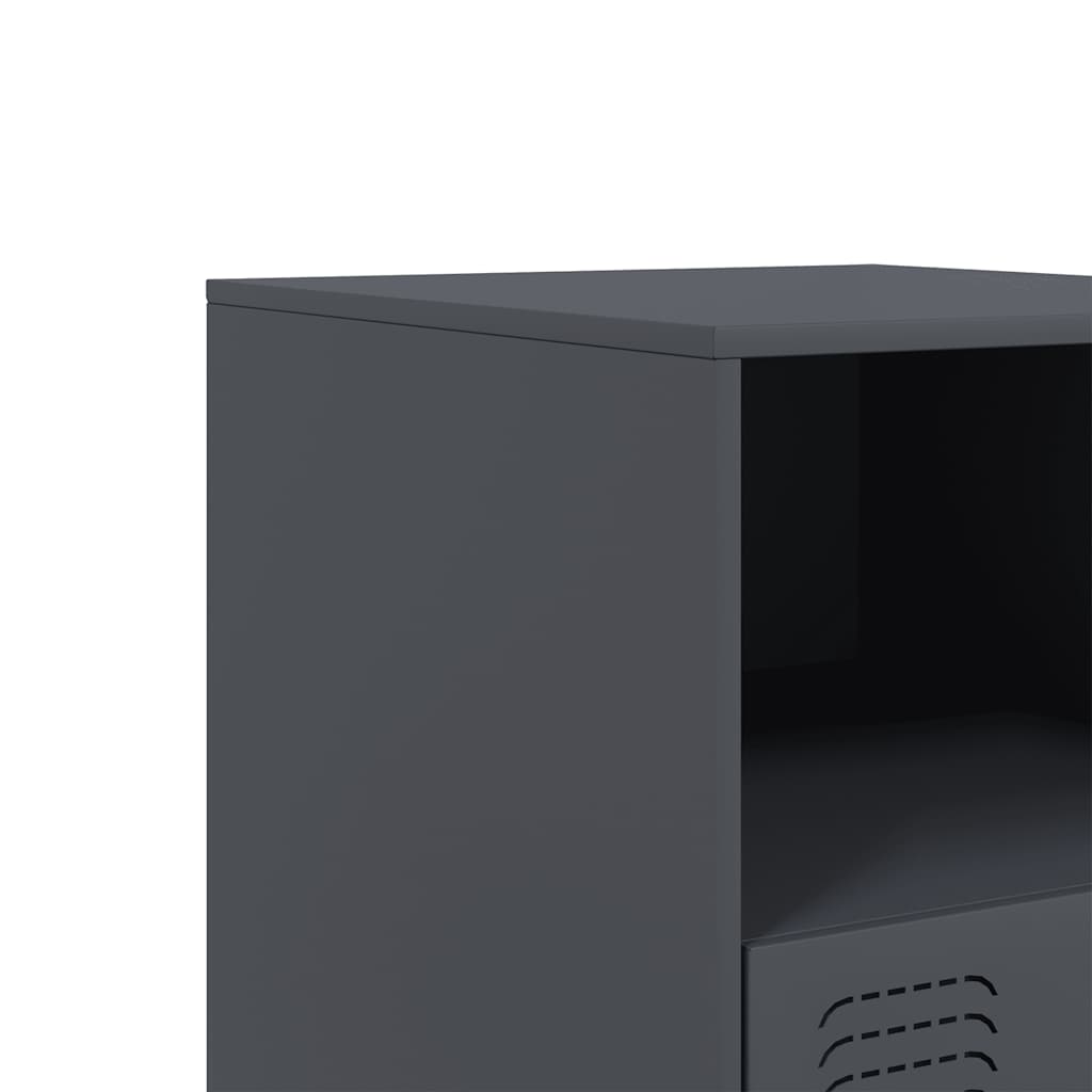 Bedside Cabinets 2 pcs Anthracite 34,5x39x44 cm Steel