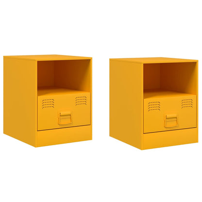 Bedside Cabinet | Set of 2 | Mustard Yellow | Cold-rolled steel