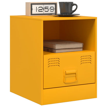 Bedside Cabinets 2 pcs Mustard Yellow 34,5x39x44 cm Steel