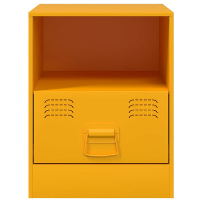 Bedside Cabinets 2 pcs Mustard Yellow 34,5x39x44 cm Steel