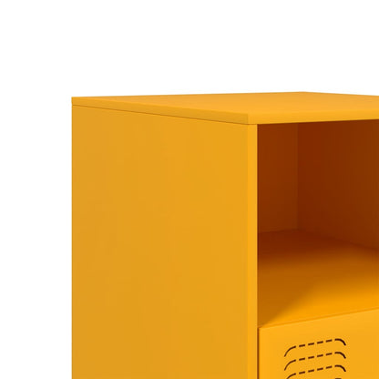 Bedside Cabinets 2 pcs Mustard Yellow 34,5x39x44 cm Steel