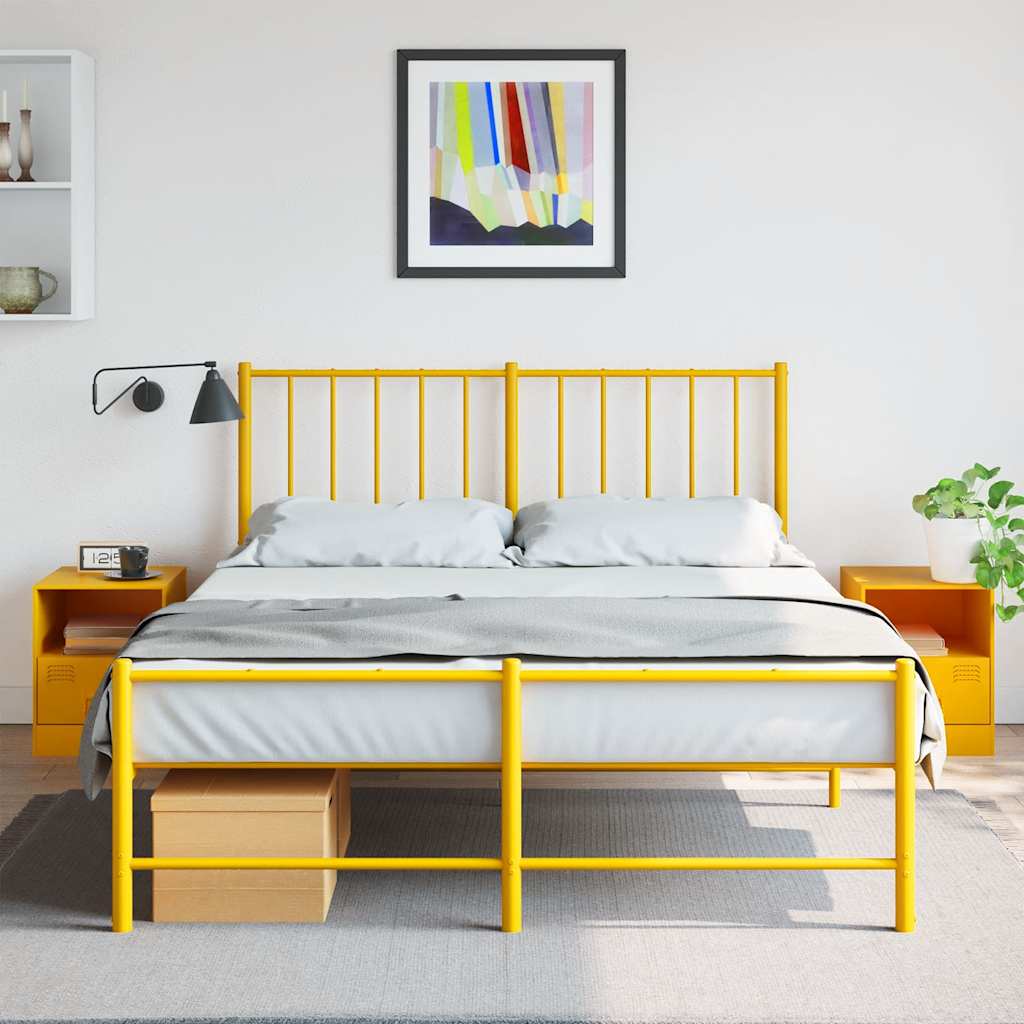 Bedside Cabinet | Set of 2 | Mustard Yellow | Cold-rolled steel
