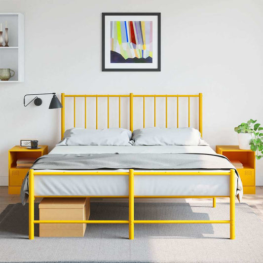 Bedside Cabinets 2 pcs Mustard Yellow 34,5x39x44 cm Steel