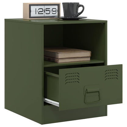 Bedside Cabinet | Set of 2 | Olive Green | Cold-rolled steel | Medium