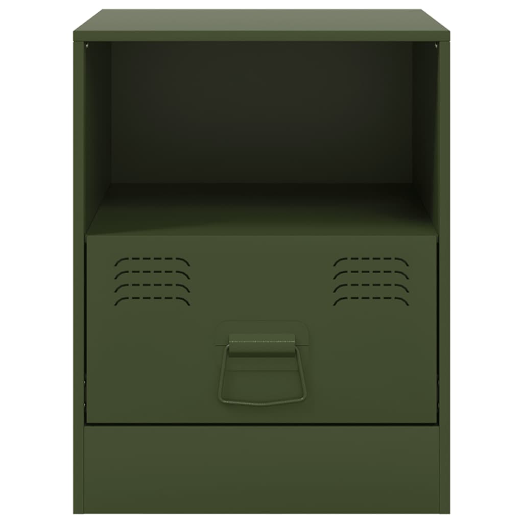 Bedside Cabinet | Set of 2 | Olive Green | Cold-rolled steel | Medium