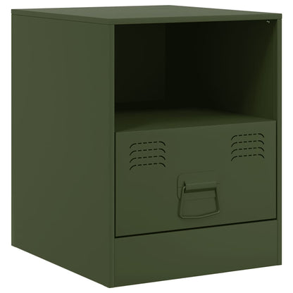 Bedside Cabinets 2 pcs Olive Green 34,5x39x44 cm Steel
