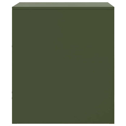 Bedside Cabinets 2 pcs Olive Green 34,5x39x44 cm Steel
