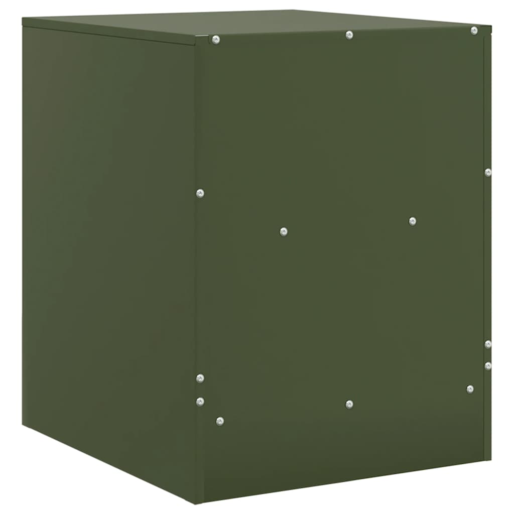 Bedside Cabinets 2 pcs Olive Green 34,5x39x44 cm Steel