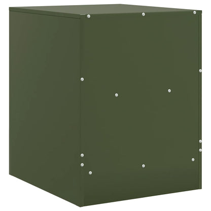Bedside Cabinets 2 pcs Olive Green 34,5x39x44 cm Steel