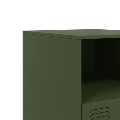 Bedside Cabinets 2 pcs Olive Green 34,5x39x44 cm Steel