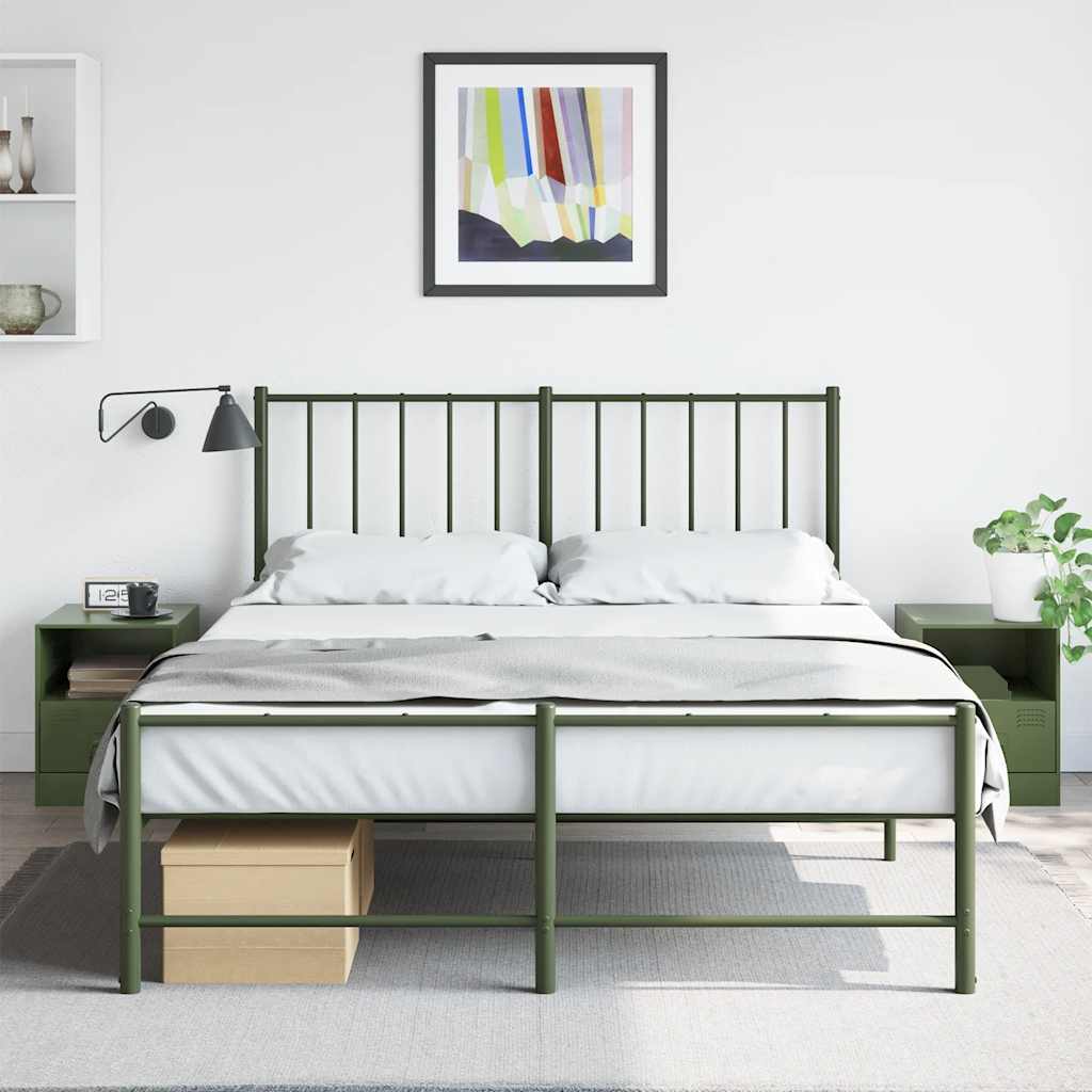 Bedside Cabinet | Set of 2 | Olive Green | Cold-rolled steel | Medium