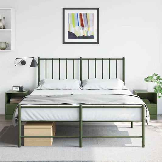 Bedside Cabinet | Set of 2 | Olive Green | Cold-rolled steel | Medium