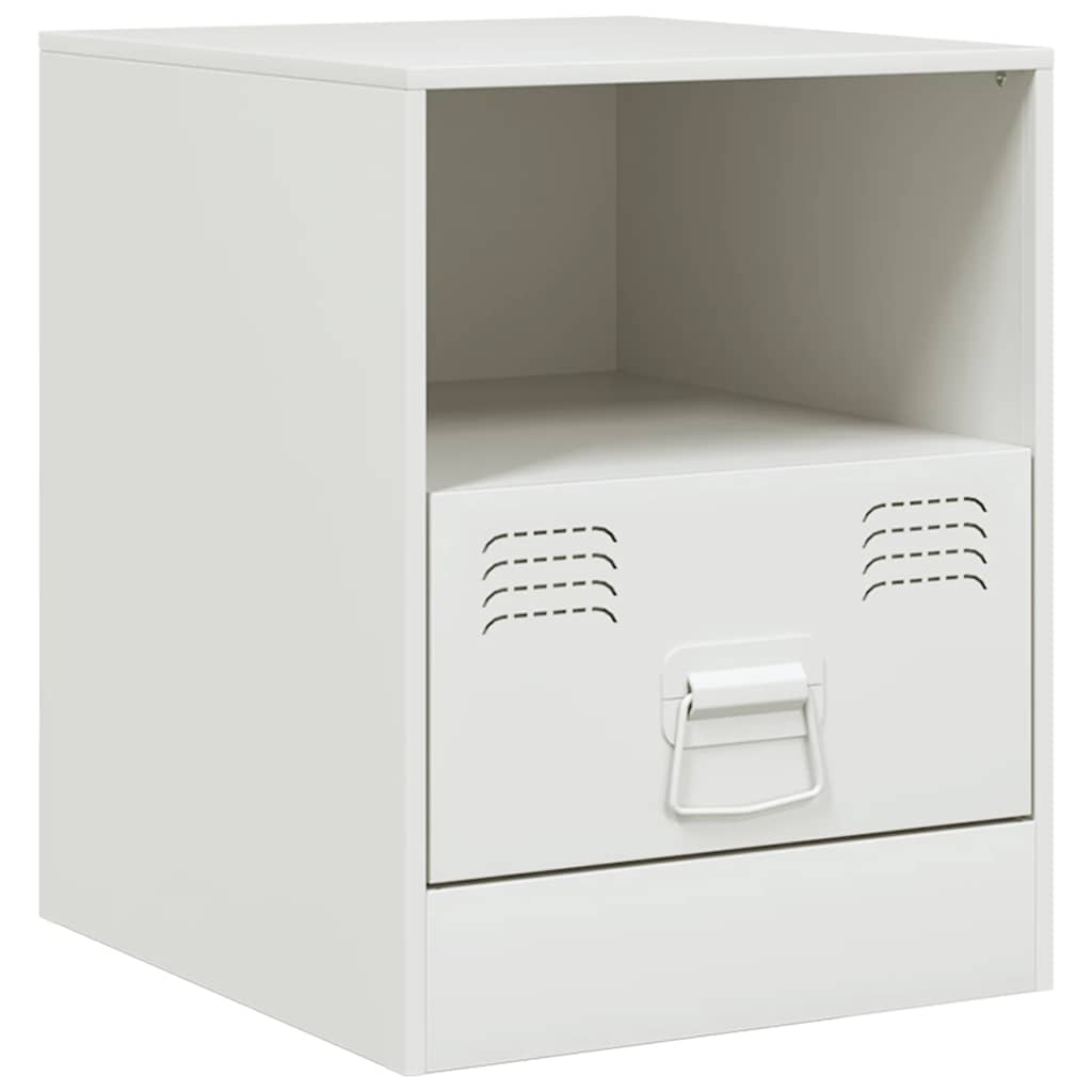 Bedside Cabinets 2 pcs White 34,5x39x44 cm Steel